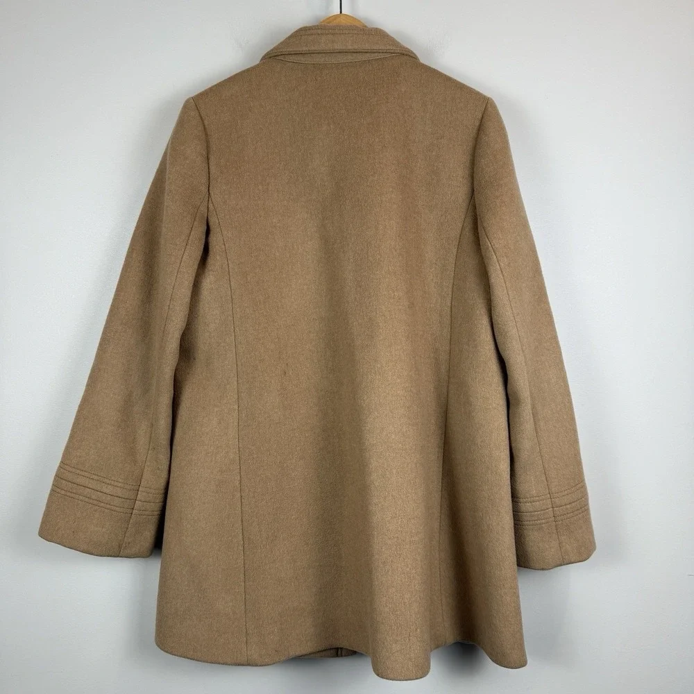 J. Crew Pea Car Coat Women 12 Beige Carrie Wool Cashmere Classic Old Money - Picture 2 of 9